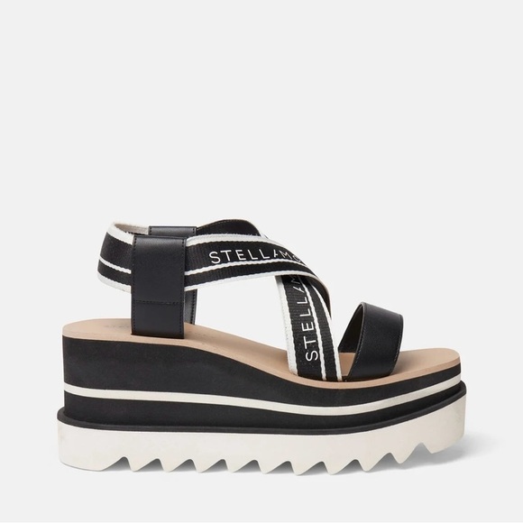 Stella McCartney/ Sneak-Elyse Crossover Strap Platform sandal. 37.5 NEW WITH BOX - Picture 4 of 6
